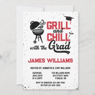 Grill & Chill BBQ Graduation Party Open House Invitation