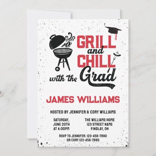 Grill & Chill BBQ Graduation Party Open House Invitation