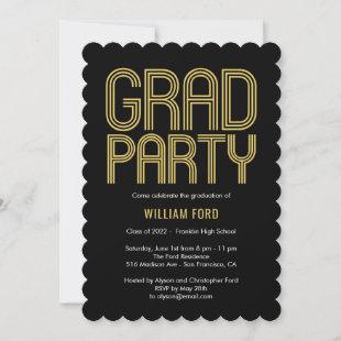 Groovy Charm EDITABLE COLOR Graduation Invitation