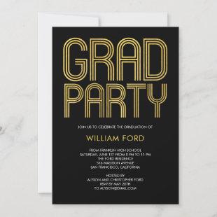 Groovy Charm EDITABLE COLOR Graduation Invitation