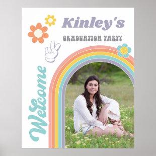 Groovy High School Graduation Party Welcome Poster