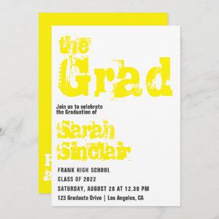 Grunge Typography Graduation Party Invitation