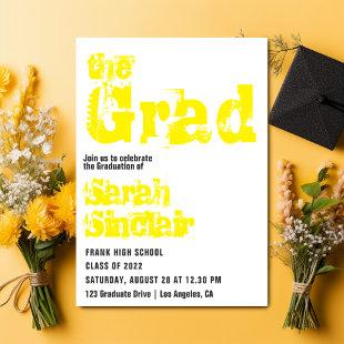 Grunge Typography Graduation Party Invitation