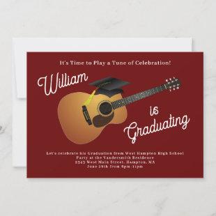 Guitar Musician Graduation Party Music Invitation