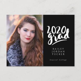 Handlettered Class of 2020 Photo Graduation Party Postcard
