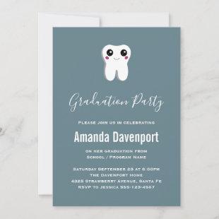 Happy Dental Tooth Smiling Cute Graduation Invitation