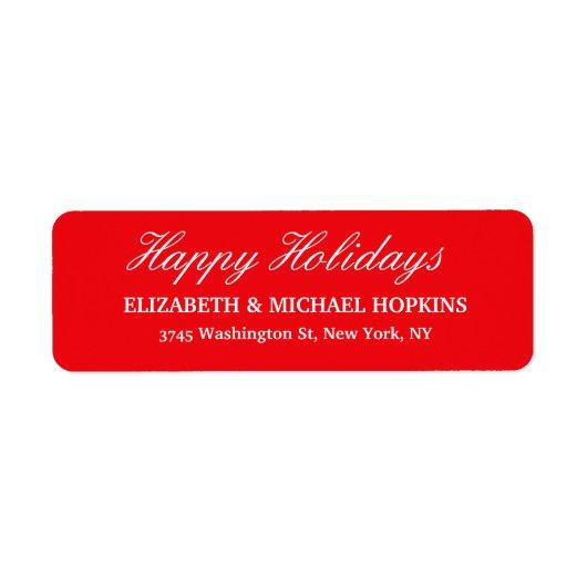 Happy Holidays Merry Christmas Red White Family Label