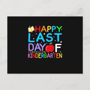 Happy Last Day Of Kindergarten Graduation Announcement Postcard