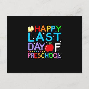 Happy Last Day Of Preschool Graduation Announcement Postcard