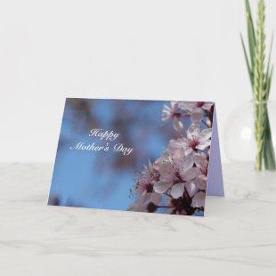 Happy mother's day, pink cherry blossom card