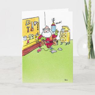 Hardware garage Santa Christmas customizable card