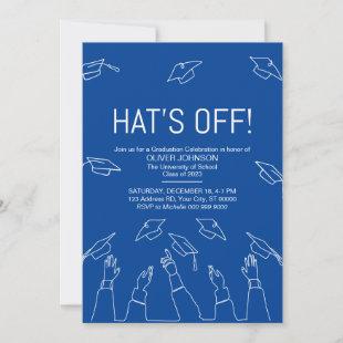 Hat's Off, Modern Graduation Party Invitation