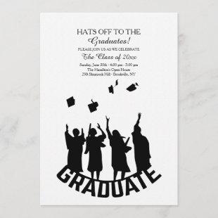 Hats Off To The Graduates Invitation