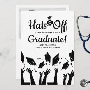 Hats off Veterinary School Grad Graduation Party Invitation