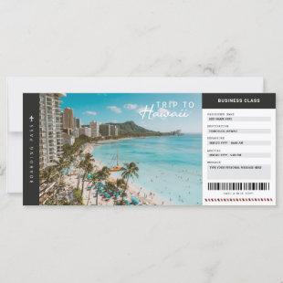 Hawaii Trip Boarding Pass Travel Vacation Ticket