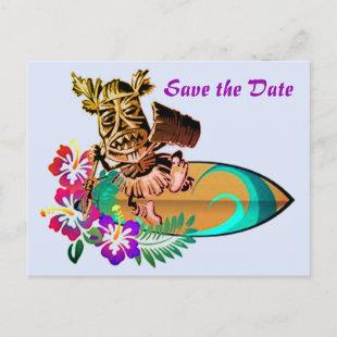 Hawaiian design announcement postcard