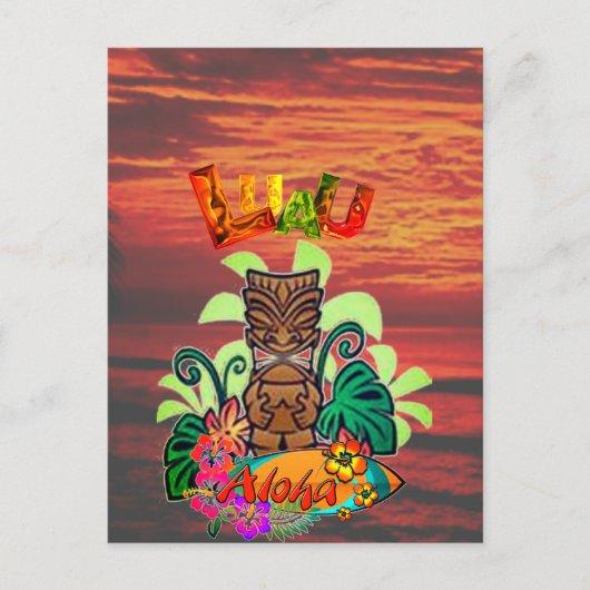 Hawaiian Luau Announcement Postcard