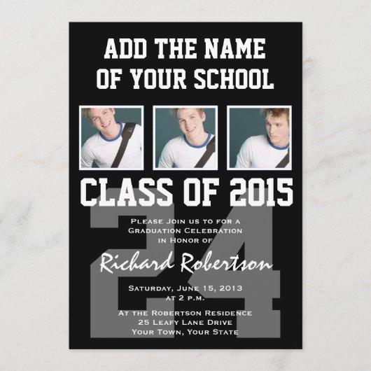 High School Athlete Graduation Class of 2015 Invitation