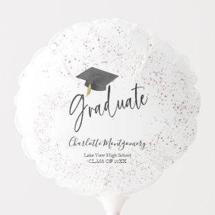 High School Grad Party Modern Splash Glitter Balloon