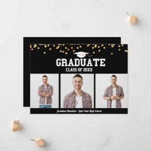 High School Graduation Announcement 3 Photo Cards