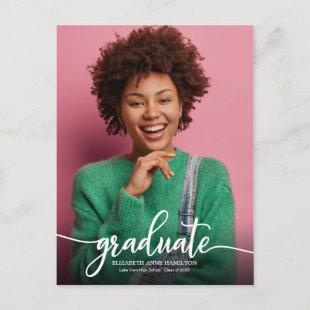 High School Graduation Announcement Simple Chic  Postcard