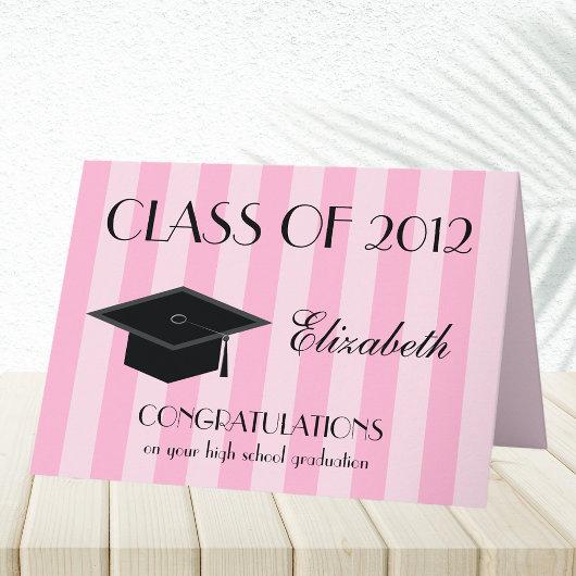 High School Graduation Greeting Card -- Pink