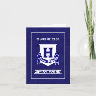 High School Graduation Invitation - Blue