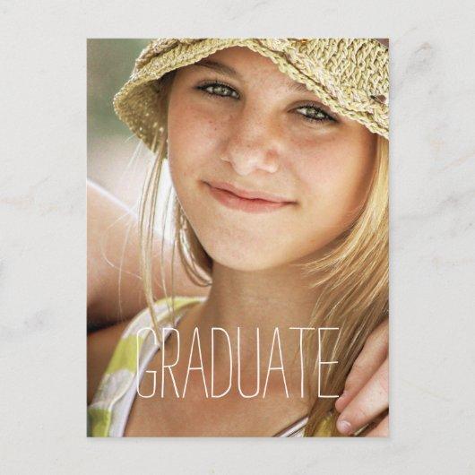 High School Graduation Party Modern Photo Graduate Invitation Postcard