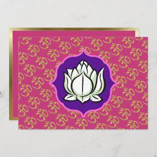 Hindu celebration Om Lotus Invitation