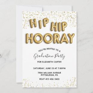 Hip Hip Hooray Graduation Party invitation