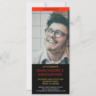 Hipster Guy Photograph Graduation Party Invitation