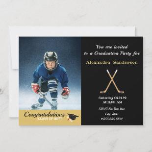 Hockey player Photo graduation class of 2022 Invitation
