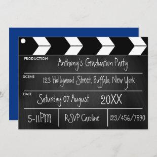 Hollywood Movie Graduation Party Chalkboard  Invit Invitation
