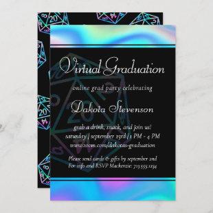 Hologram D20 | PnP Tabletop Dice Online Graduation Invitation