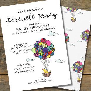 Hot Air Balloons Farewell Party Invitation
