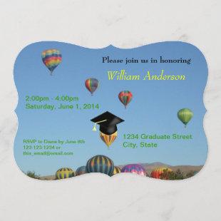 Hot Air Balloons Graduation Party Invitation