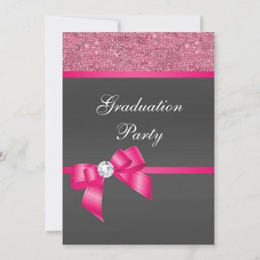 Hot Pink & Black Graduation Party      Invitation