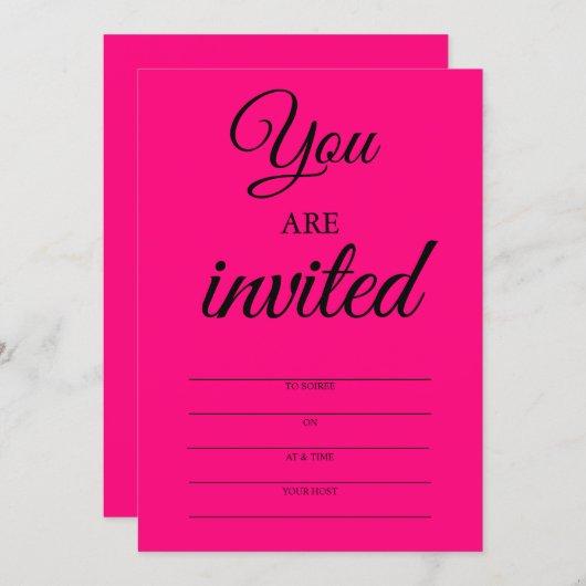 Hot Pink Invitations to Soiree