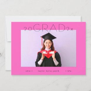 hot pink simple grad school photo announcement