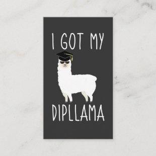I Got My Dipllama Graduation Llama Pun Enclosure Card