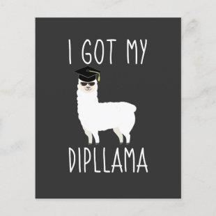 I Got My Dipllama Graduation Llama Pun Invitation