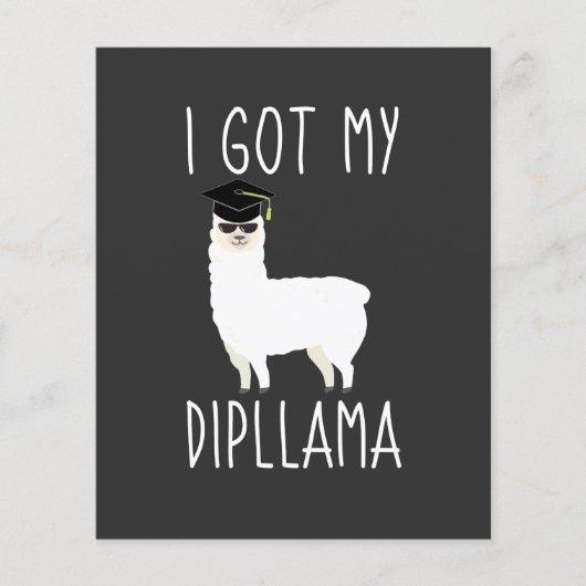 I Got My Dipllama Graduation Llama Pun Invitation