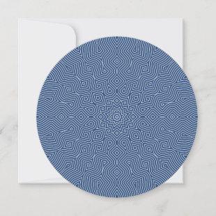 Infinity Round Invitation in Blue and White