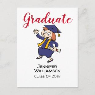 Informal Cartoon  Graduation Invitation Postcard