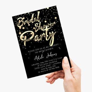 Instant Download Bridal Shower Party Black Gold  Invitation