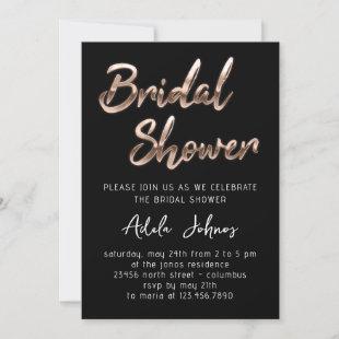 Instant Download Bridal Shower Script Black Rose  Invitation