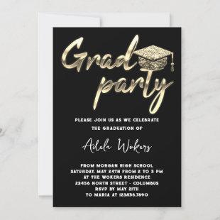 Instant Download Graduation Party Grad Cup Gold  Invitation