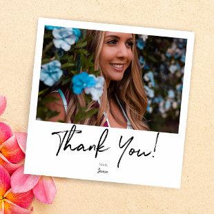 Instant Photo Typography 1-2 Photo Thank You Card