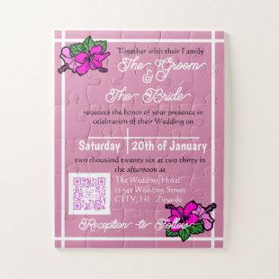 Interactive Wedding Pink Puzzle Invitation