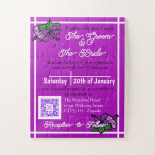 Interactive Wedding Purple Puzzle Invitation